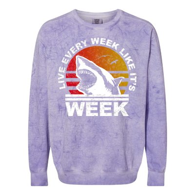 Live Every Week Like It's Shark Week Colorblast Crewneck Sweatshirt