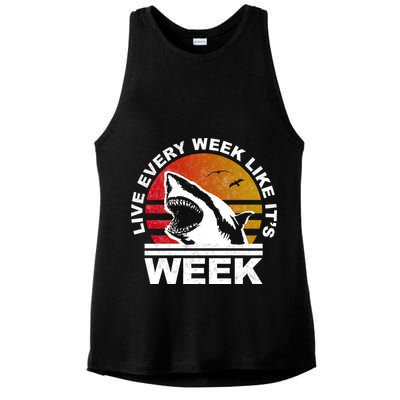 Live Every Week Like It's Shark Week Ladies PosiCharge Tri-Blend Wicking Tank