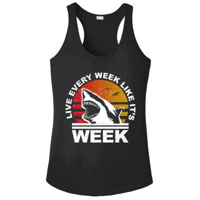 Live Every Week Like It's Shark Week Ladies PosiCharge Competitor Racerback Tank