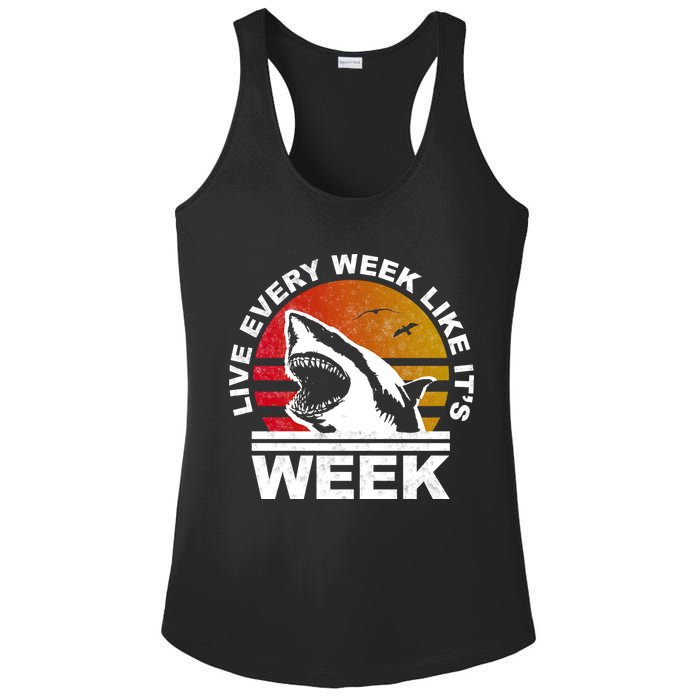 Live Every Week Like It's Shark Week Ladies PosiCharge Competitor Racerback Tank