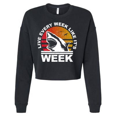 Live Every Week Like It's Shark Week Cropped Pullover Crew
