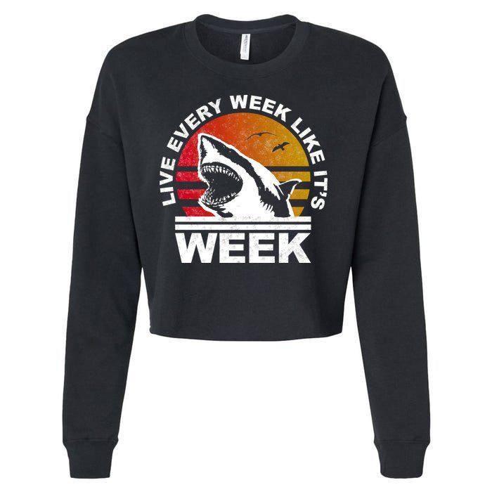 Live Every Week Like It's Shark Week Cropped Pullover Crew