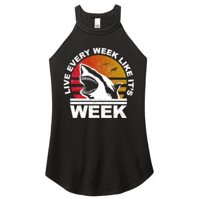 Live Every Week Like It's Shark Week Women's Perfect Tri Rocker Tank