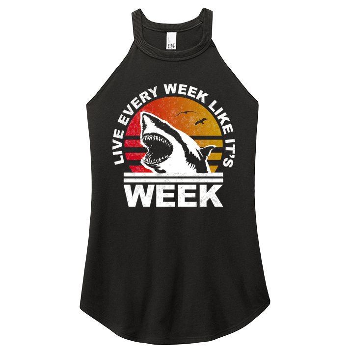 Live Every Week Like It's Shark Week Women's Perfect Tri Rocker Tank