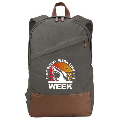 Live Every Week Like It's Shark Week Cotton Canvas Backpack