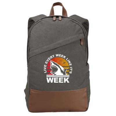 Live Every Week Like It's Shark Week Cotton Canvas Backpack