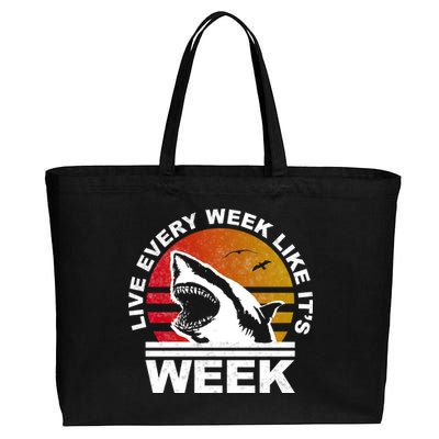 Live Every Week Like It's Shark Week Cotton Canvas Jumbo Tote