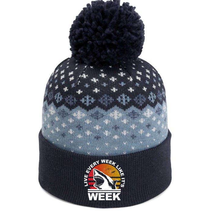 Live Every Week Like It's Shark Week The Baniff Cuffed Pom Beanie