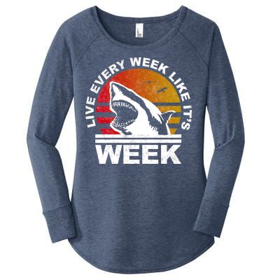 Live Every Week Like It's Shark Week Women's Perfect Tri Tunic Long Sleeve Shirt