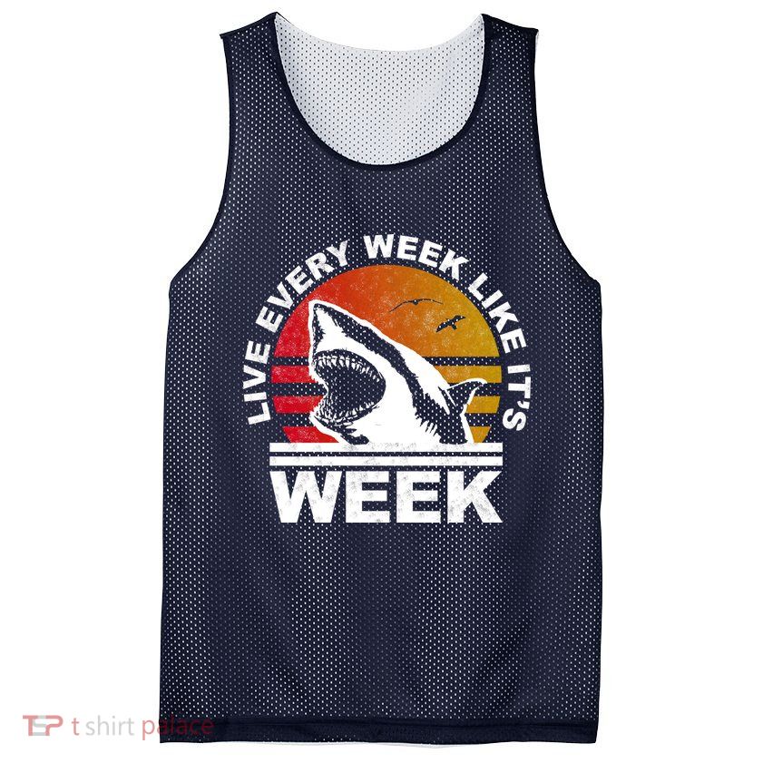 Live Every Week Like It's Shark Week Mesh Reversible Basketball Jersey Tank