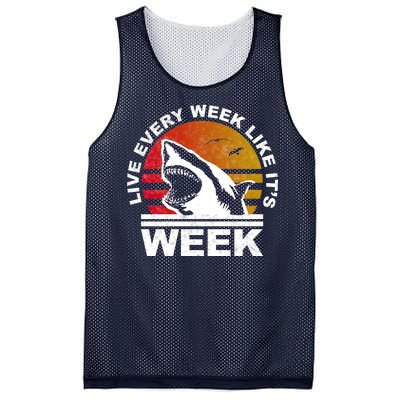 Live Every Week Like It's Shark Week Mesh Reversible Basketball Jersey Tank