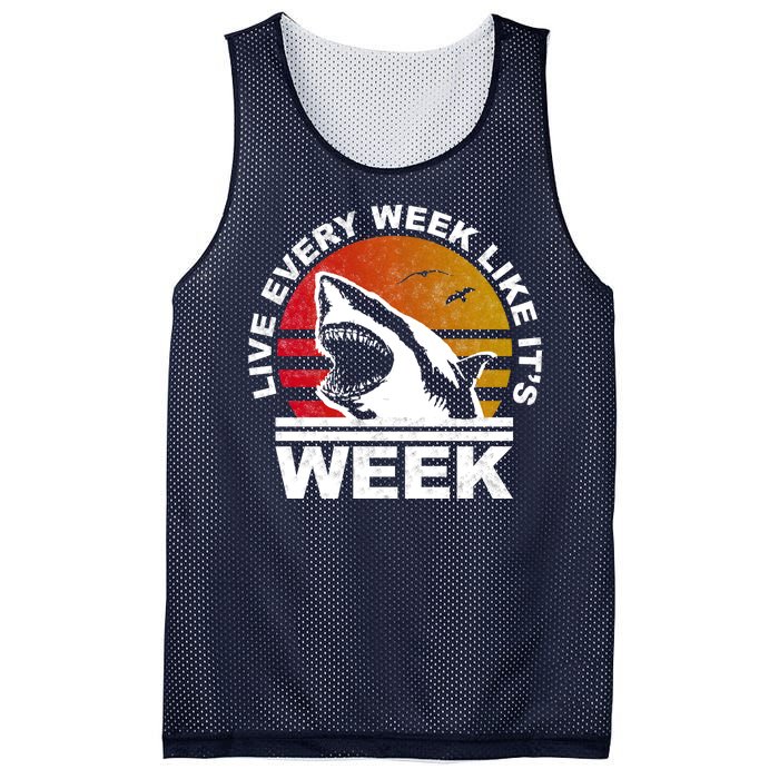 Live Every Week Like It's Shark Week Mesh Reversible Basketball Jersey Tank