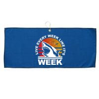 Live Every Week Like It's Shark Week Large Microfiber Waffle Golf Towel