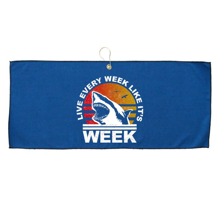 Live Every Week Like It's Shark Week Large Microfiber Waffle Golf Towel