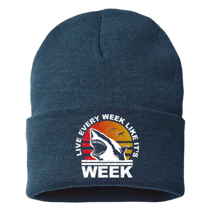 Live Every Week Like It's Shark Week Sustainable Knit Beanie