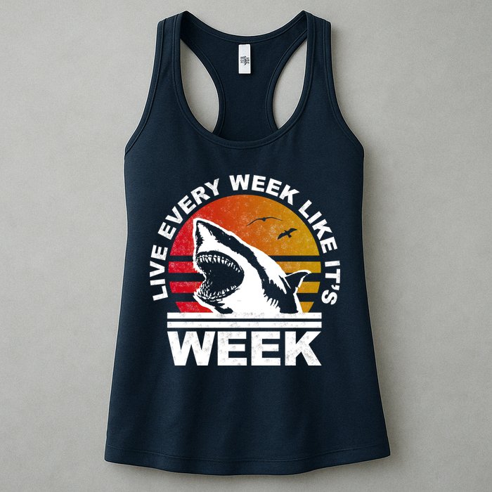 Live Every Week Like It's Shark Week Womens Tank Top