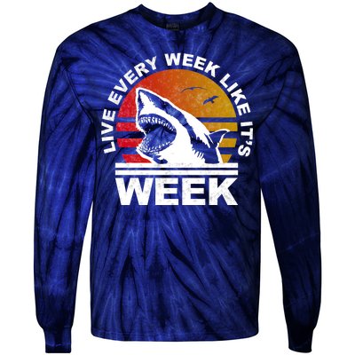 Live Every Week Like It's Shark Week Tie-Dye Long Sleeve Shirt