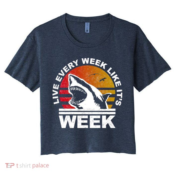 Live Every Week Like It's Shark Week Crop Top