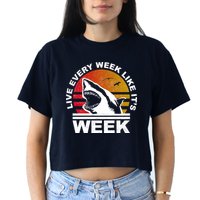 Live Every Week Like It's Shark Week Crop Top