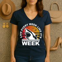 Live Every Week Like It's Shark Week Women's V-Neck T-Shirt