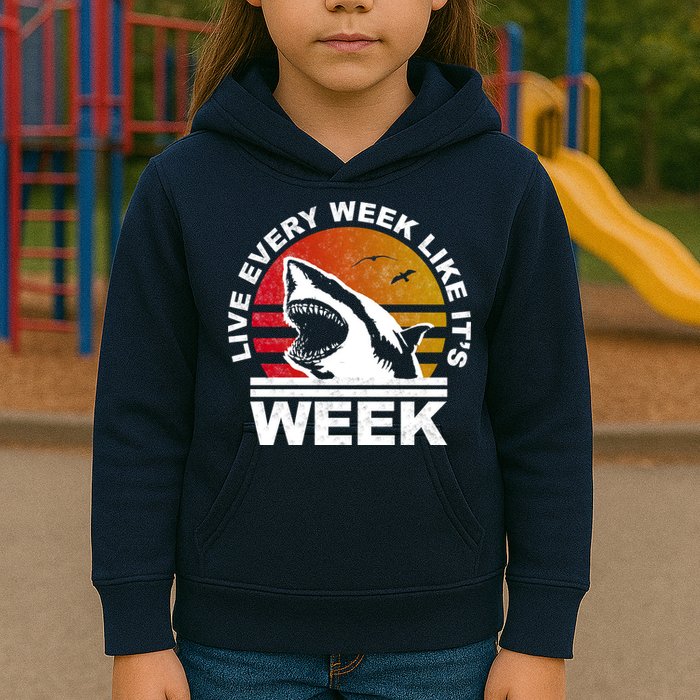 Live Every Week Like It's Shark Week Kids Hoodie