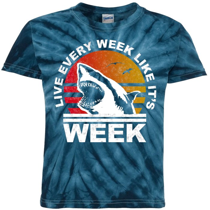 Live Every Week Like It's Shark Week Kids Tie-Dye T-Shirt