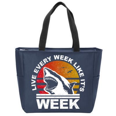 Live Every Week Like It's Shark Week Zip Tote Bag