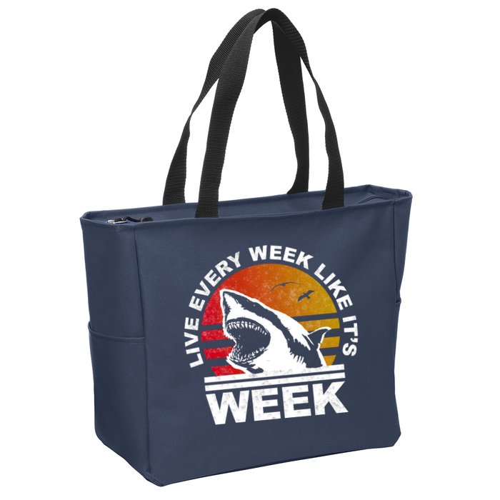 Live Every Week Like It's Shark Week Zip Tote Bag
