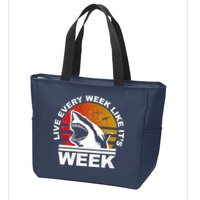 Live Every Week Like It's Shark Week Zip Tote Bag