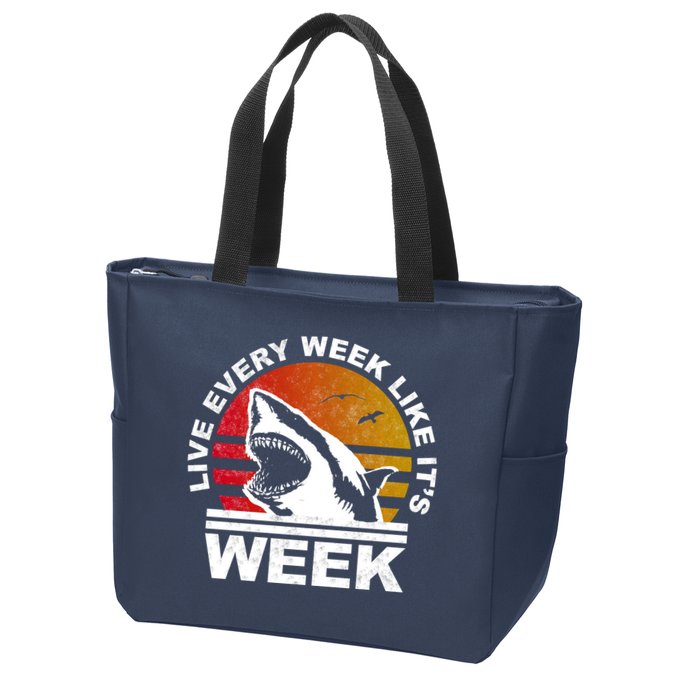 Live Every Week Like It's Shark Week Zip Tote Bag