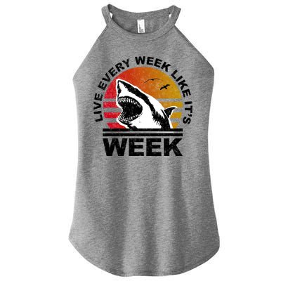 Live Every Week Like It's Shark Week Women's Perfect Tri Rocker Tank