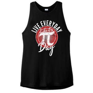 Live Everyday Like It's PI 3.14 Day Ladies PosiCharge Tri-Blend Wicking Tank