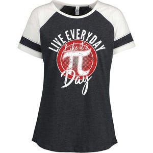 Live Everyday Like It's PI 3.14 Day Enza Ladies Jersey Colorblock Tee