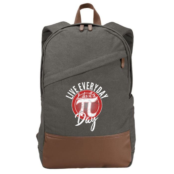 Live Everyday Like It's PI 3.14 Day Cotton Canvas Backpack