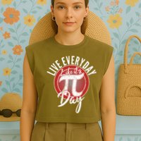 Live Everyday Like It's PI 3.14 Day Garment-Dyed Women's Muscle Tee