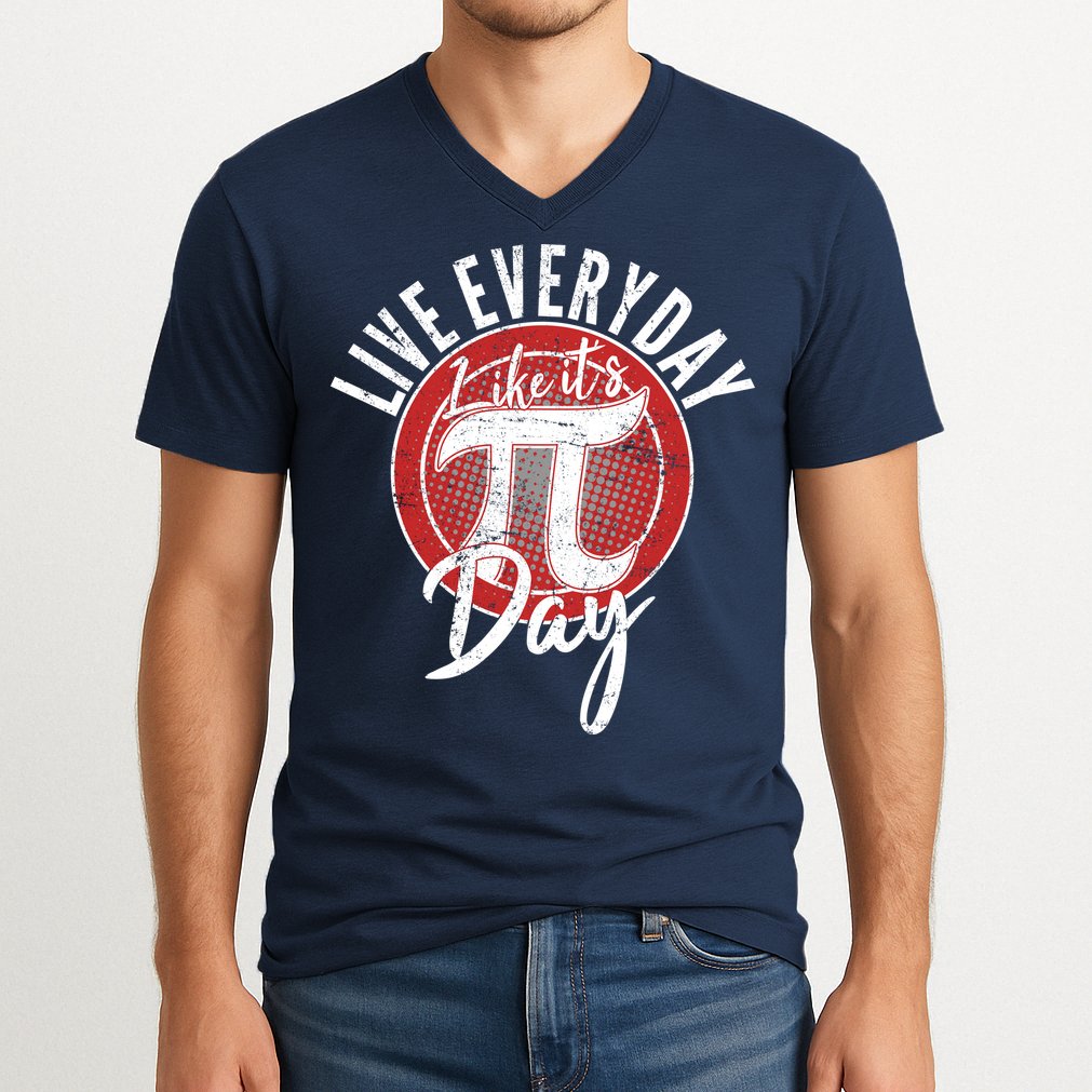 Live Everyday Like It's PI 3.14 Day V-Neck T-Shirt
