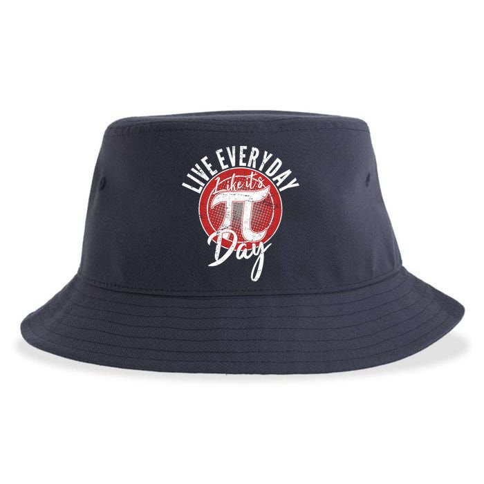 Live Everyday Like It's PI 3.14 Day Sustainable Bucket Hat