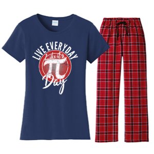 Live Everyday Like It's PI 3.14 Day Women's Flannel Pajama Set