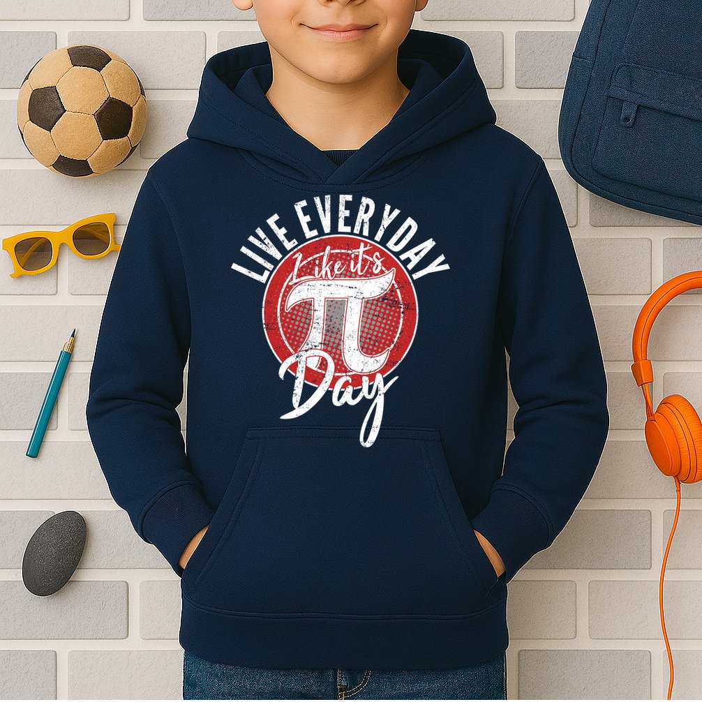 Live Everyday Like It's PI 3.14 Day Kids Hoodie