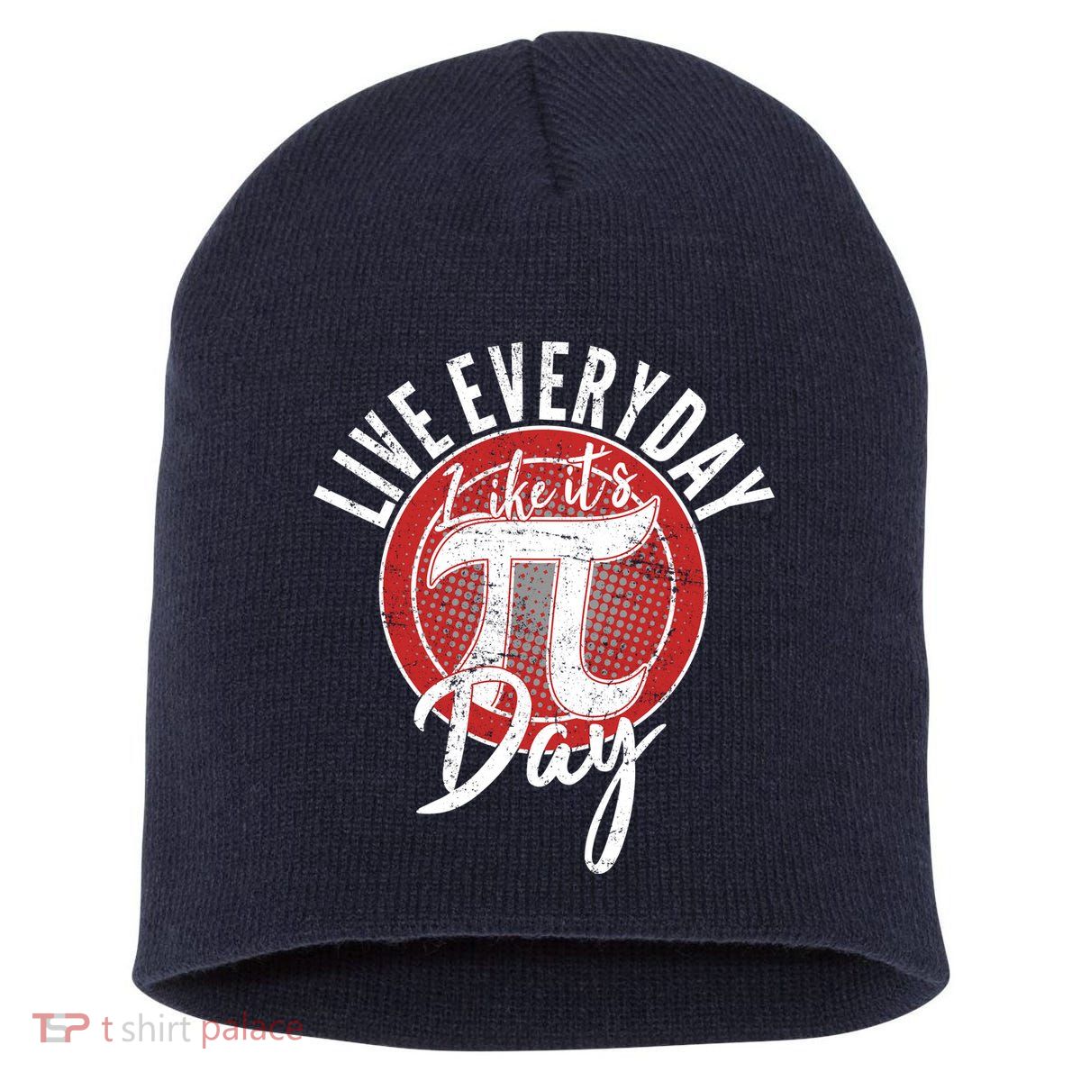 Live Everyday Like It's PI 3.14 Day Short Acrylic Beanie