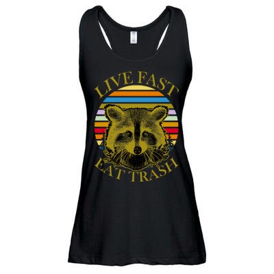 Live Fast Eat Trash Ladies Essential Flowy Tank