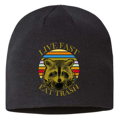 Live Fast Eat Trash Sustainable Beanie