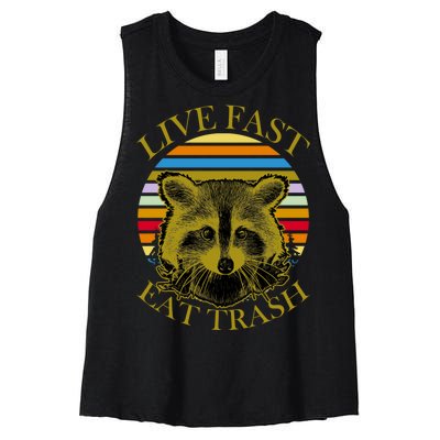 Live Fast Eat Trash Women's Racerback Cropped Tank