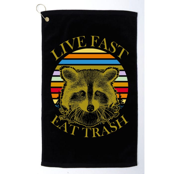 Live Fast Eat Trash Golf Towel