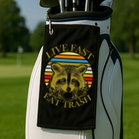 Live Fast Eat Trash Golf Towel