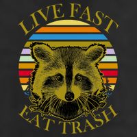Live Fast Eat Trash Golf Towel
