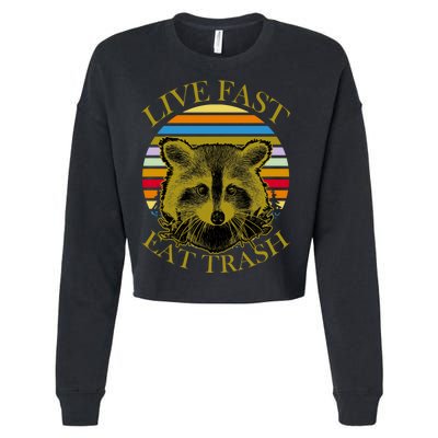 Live Fast Eat Trash Cropped Pullover Crew