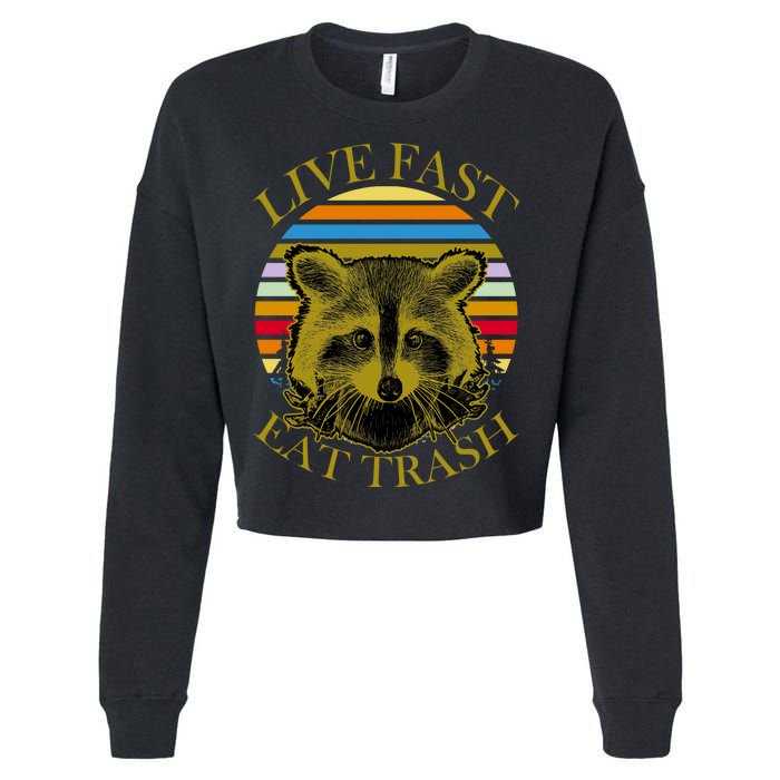 Live Fast Eat Trash Cropped Pullover Crew