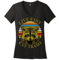 Live Fast Eat Trash Women's V-Neck T-Shirt