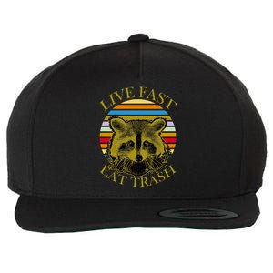 Live Fast Eat Trash Wool Snapback Cap